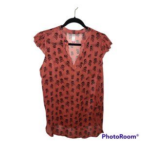 No Boundaries Skull Print Sleeveless Blouse